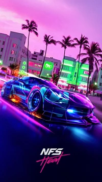 Course Nocturne au Néon dans NFS Heat