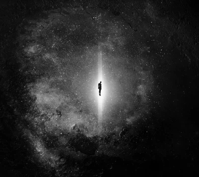 Solitary Figure in a Cosmic Abyss