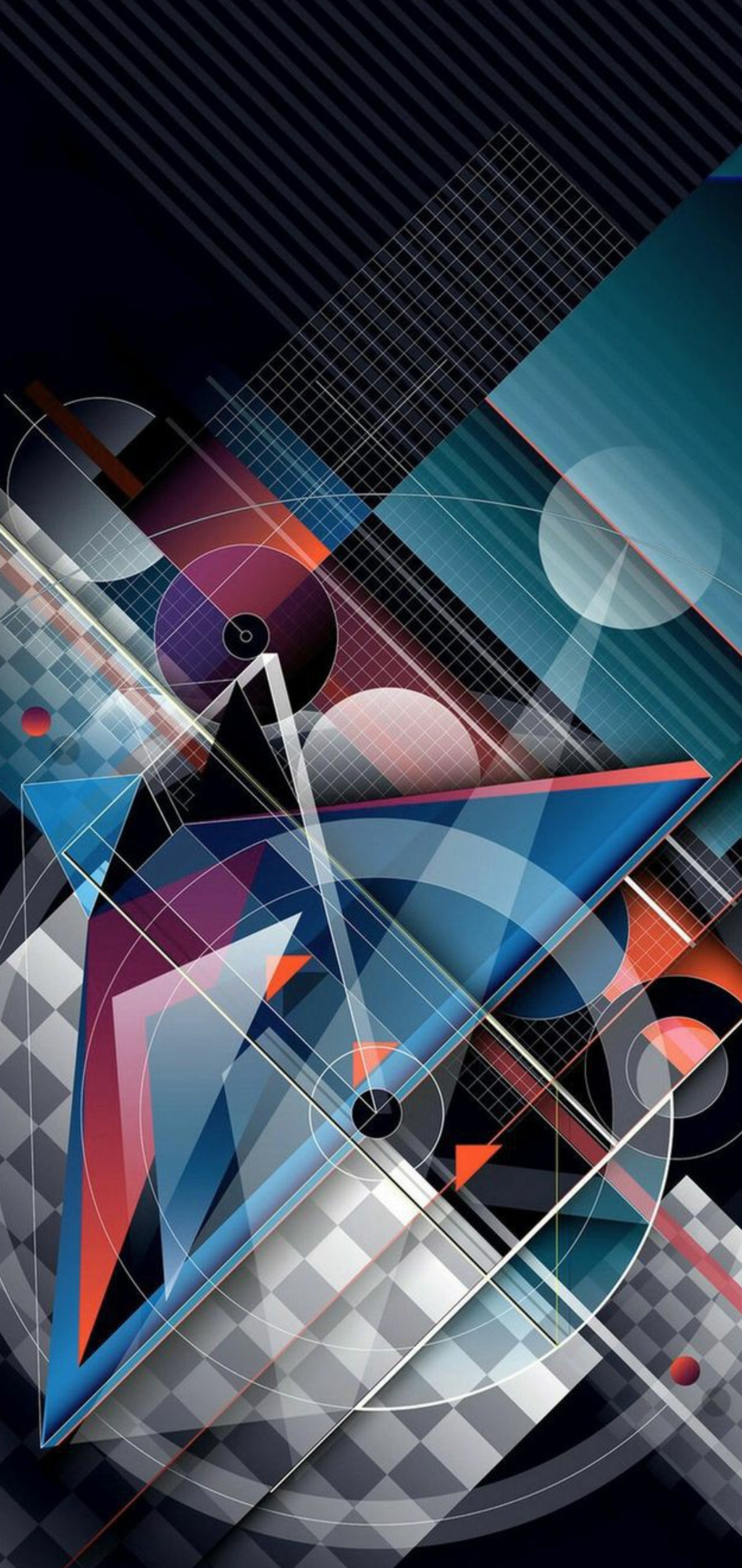 Abstract art of a clock with a geometric design on it (abstract, hd)