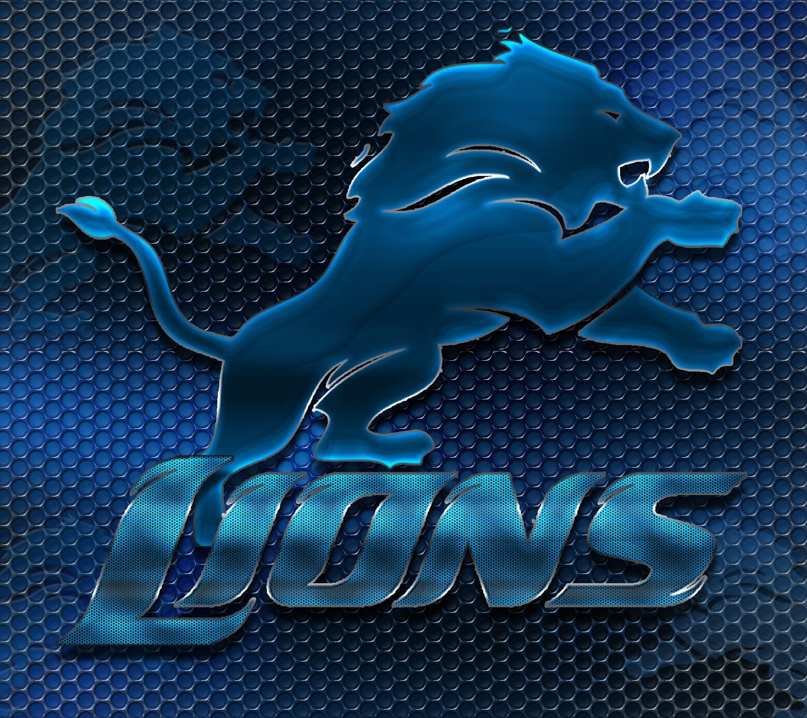 Logo do detroit lions em um fundo metálico (detroit, futebol, leões, nfl)