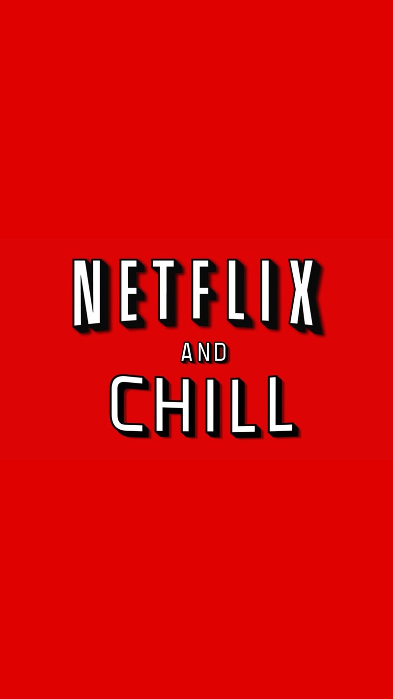 Логотип netflix и chill на красном фоне (and chill, netflix)