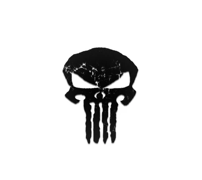 Abstraktes Schwarz-Weiß-Design des Punisher-Schädels