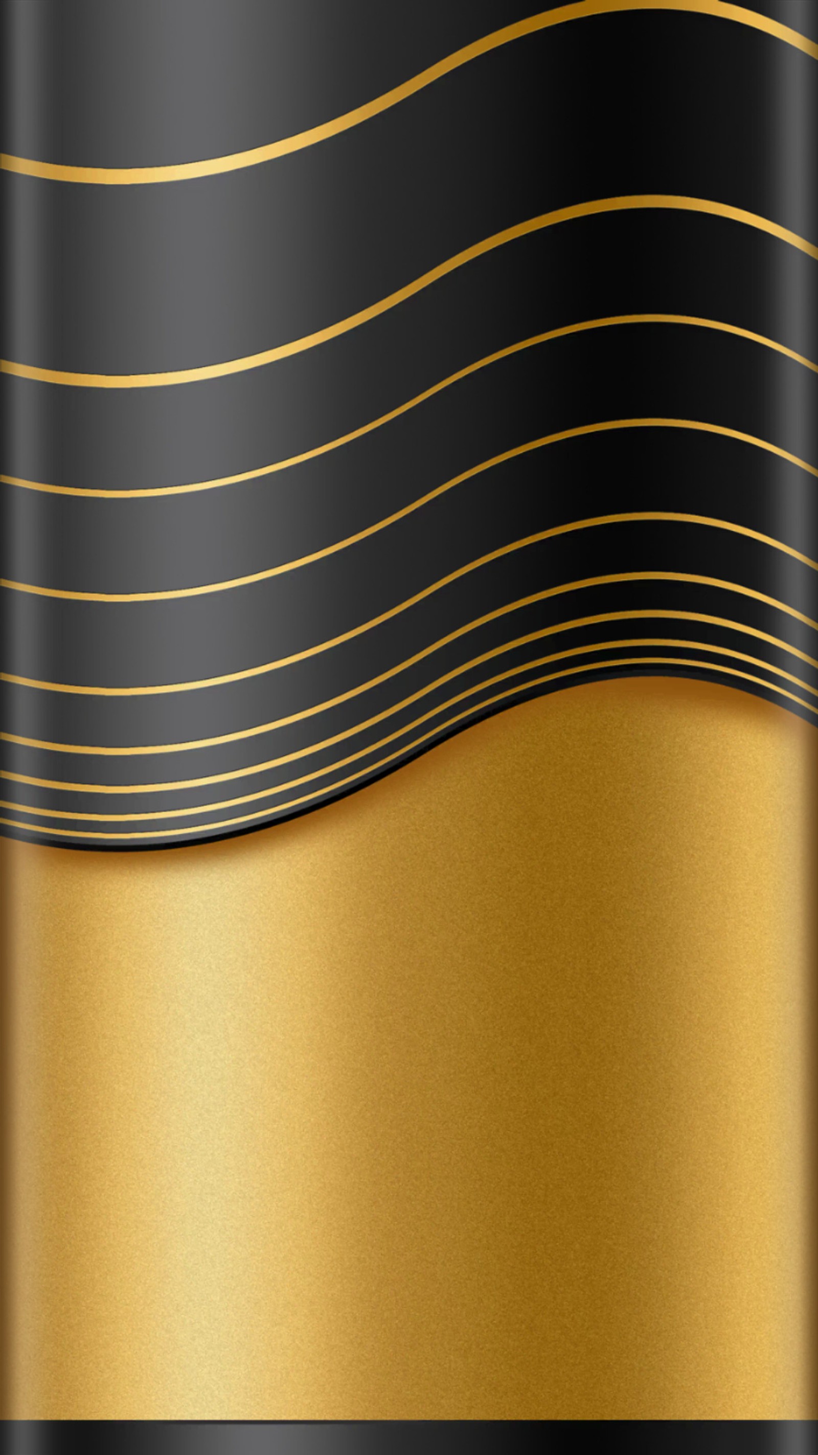 A close up of a bottle of gold and black liquid (abstract, black, edge style, gold, s7)