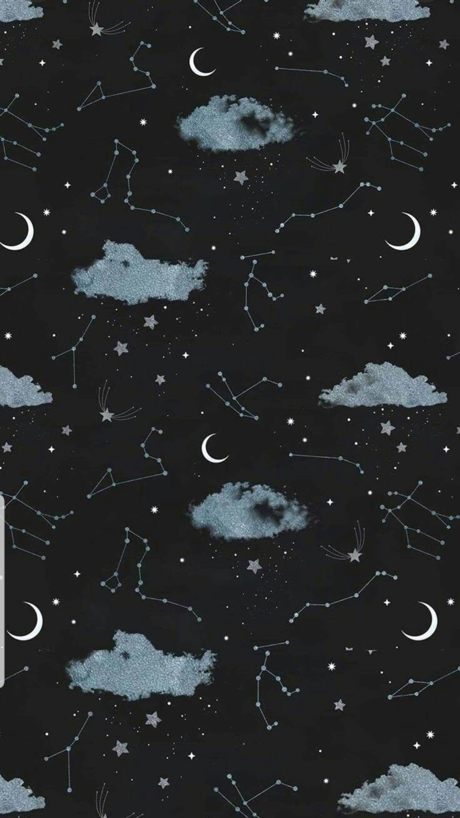 moon, constellation, night sky, clouds, galaxy wallpaper