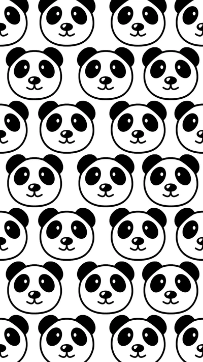 and, black, collage, panda, pandas