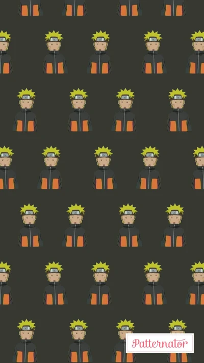 Musterillustration von Naruto Uzumaki aus Shippuden, mit mehreren pixelierten Darstellungen vor einem dunklen Hintergrund.