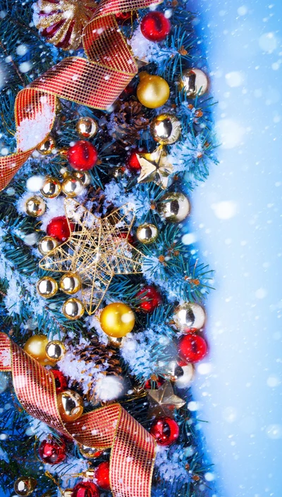 christmas decoration, snow, stars