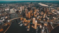 Paisagem urbana vibrante: Uma vista aérea da vida metropolitana