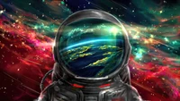 astronaut, digital art wallpaper