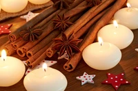 candle, cinnamon, spice, lighting, interior design wallpaper