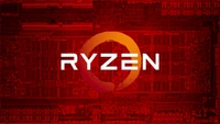 Logo de Amd Ryzen en fondo rojo futurista - Fondo de pantalla de tecnología 4K