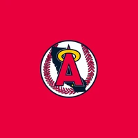 Logo des Los Angeles Angels sur fond rouge