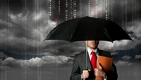 business, umbrella, rain, data, darkness wallpaper