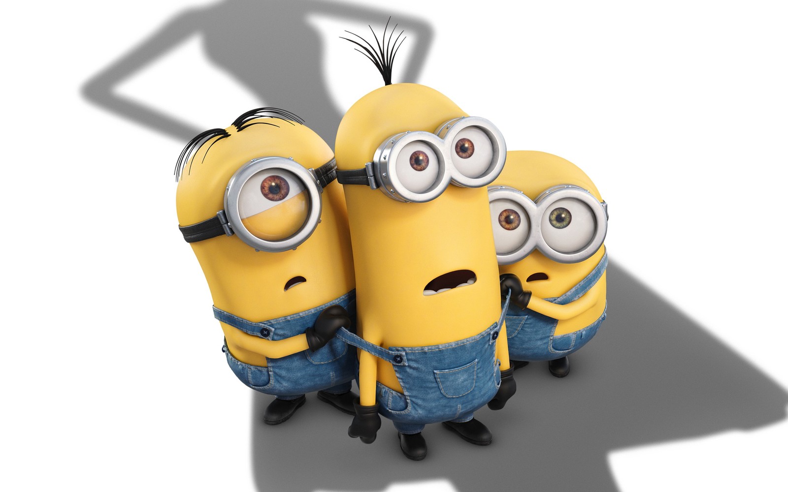 A group of minions standing next to each other with their eyes open (minions, animated cartoon, animation, cartoon, yellow)