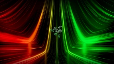 Synthèse Abstraite de Razer avec des Lumières Colorées Flottantes