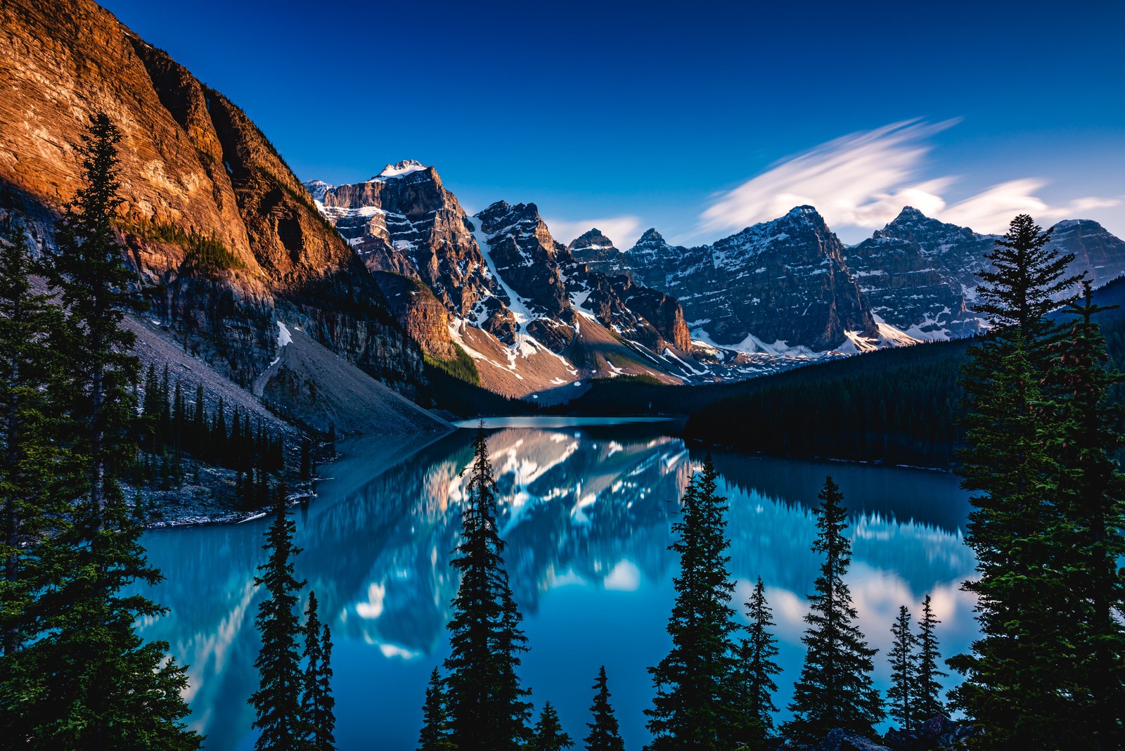 Скачать обои озеро морейн, скалистые горы, национальный парк банфф, banff national park, ледниковое озеро