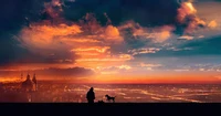 afterglow, cloud, sunrise, horizon, sunset