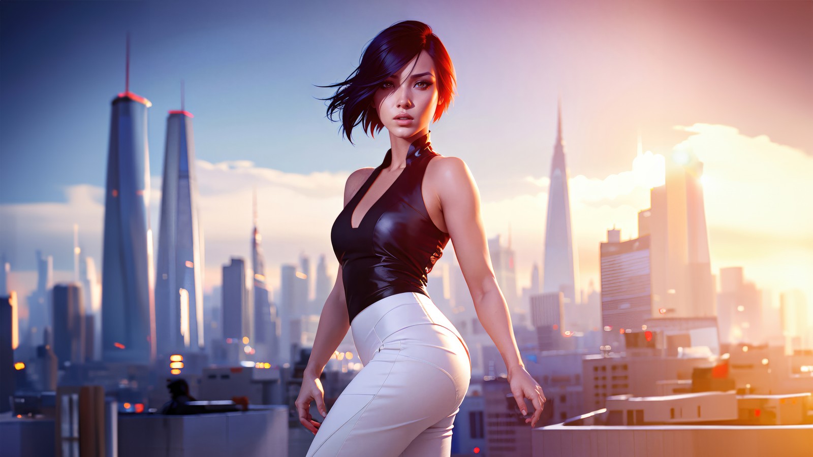 mirrors edge, faith, 5k, ai art, midjourney wallpaper