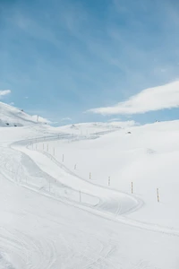 nieve, blanco, invierno, pista, forma glaciar