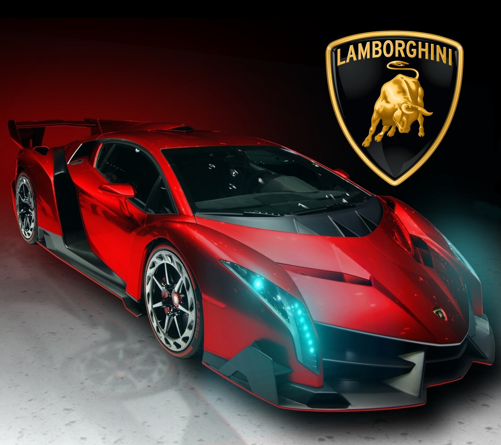 Скачать обои авто, синий, машина, светящийся, lamborghini