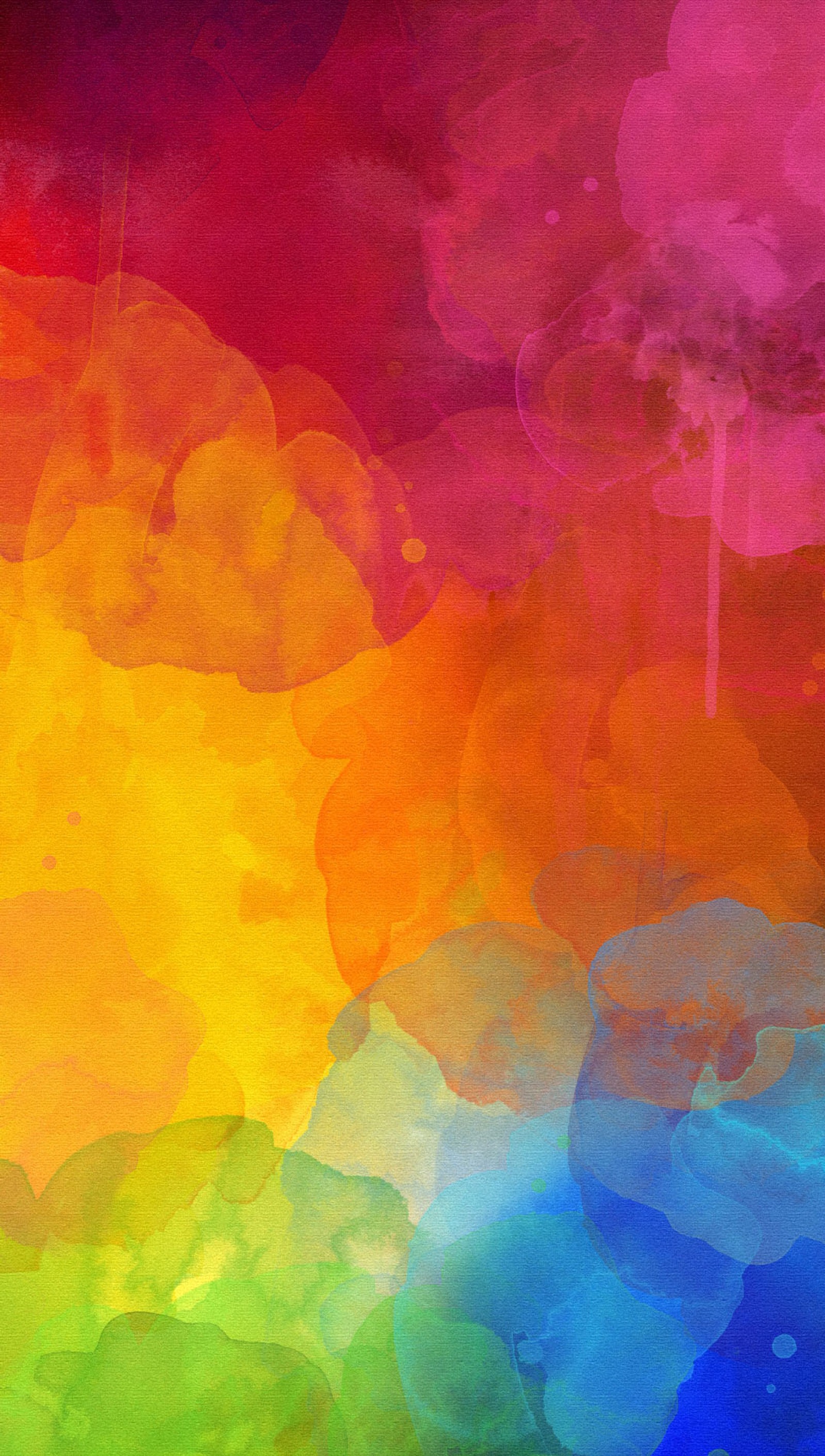 Abstract painting of a rainbow colored cloud filled sky with a cross (abstract, colorful, miui, miui 6, miui v6)