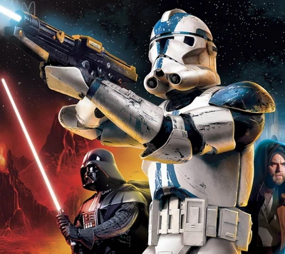 Batalha épica: Clone Trooper vs. Senhor Sith em um confronto galáctico