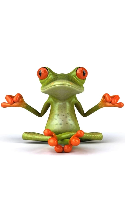 niedlicher frosch, meditierend, yoga, zen