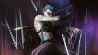 Jinx in Aktion: Ein auffälliges Porträt aus der Arcane-Serie