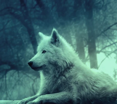 Epic White Wolf in Enchanted Forest - Download New Wallpaper