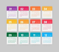 Resumen del calendario mensual 2016