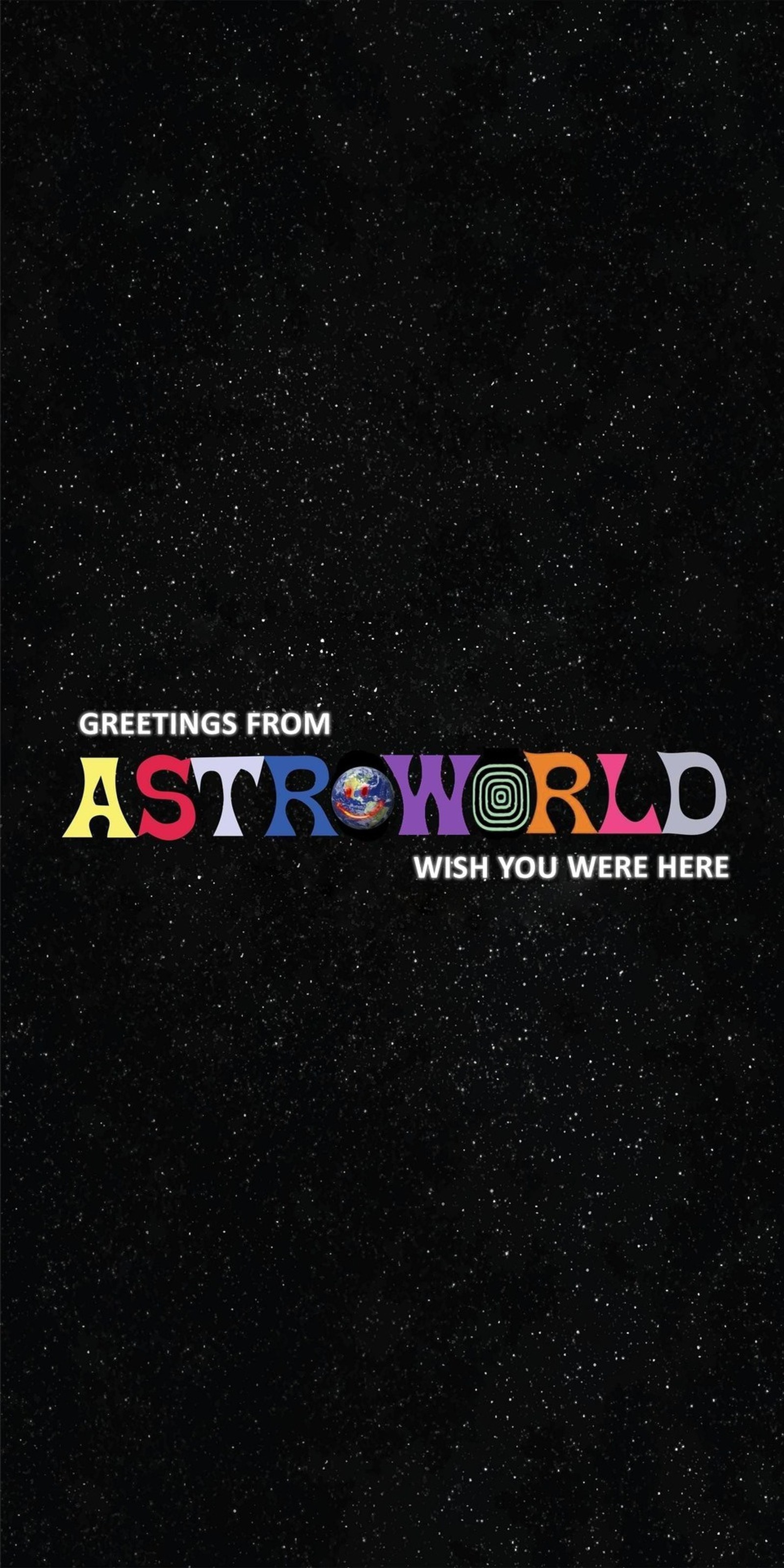 Un primer plano de un fondo negro con un campo de estrellas (astroworld, cactus jack, la llama, scott, travis)