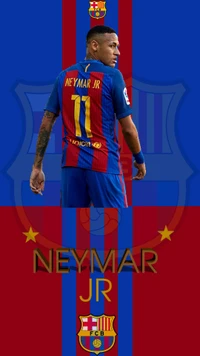 Neymar Jr. in FC Barcelona Kit with Number 11