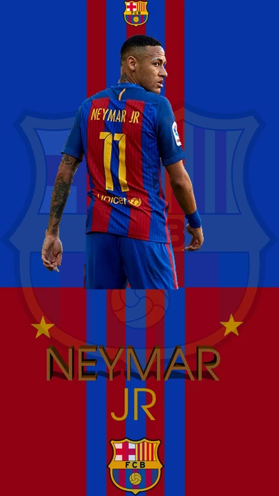 Neymar Jr. dans le maillot du FC Barcelone avec le numéro 11