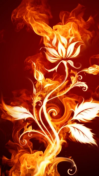 abstracto, flame flower