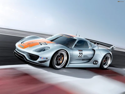 Porsche 918 Spyder: Высокопроизводительный спортивный автомобиль на треке