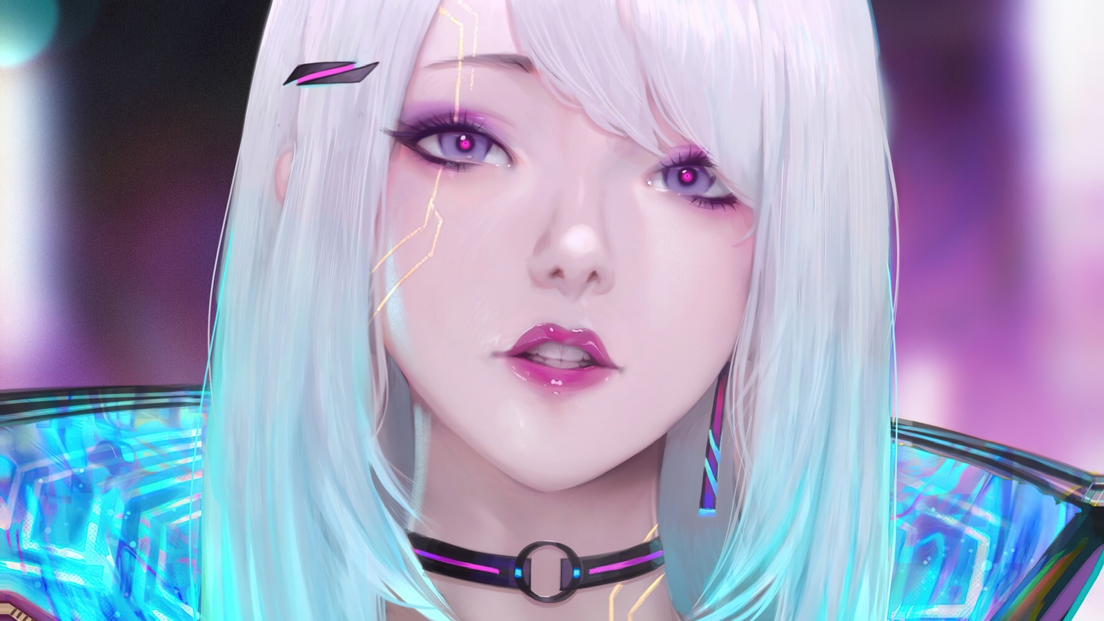 Téléchargez le fond d'écran cyberpunk, filles, anime, art, art numérique