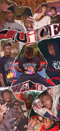 Collage de Juice WRLD: Un tributo a un ícono en ropa deportiva y arte