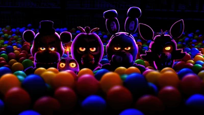 Rostos Assombrados de FNAF: Sombras na Piscina de Bolinhas