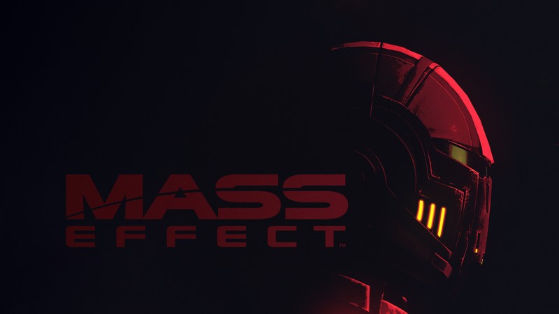 Логотип mass effect с красным светом (mass effect, тёмный фон, 5k, черный темный, игры)