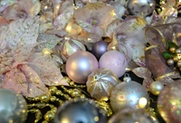 Elegant Christmas Ornaments and Decorations in Soft Pastels and Silver