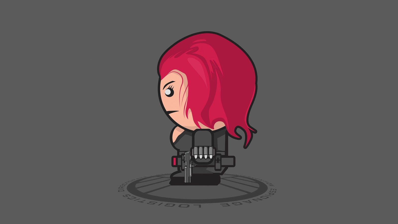 Un personaje de dibujos animados de una mujer con cabello rojo y una pistola (caricatura animada, diseño, personaje, arte, estilo)