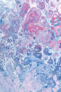 Vibrant Abstract Swirls in Electric Blue and Soft Pink