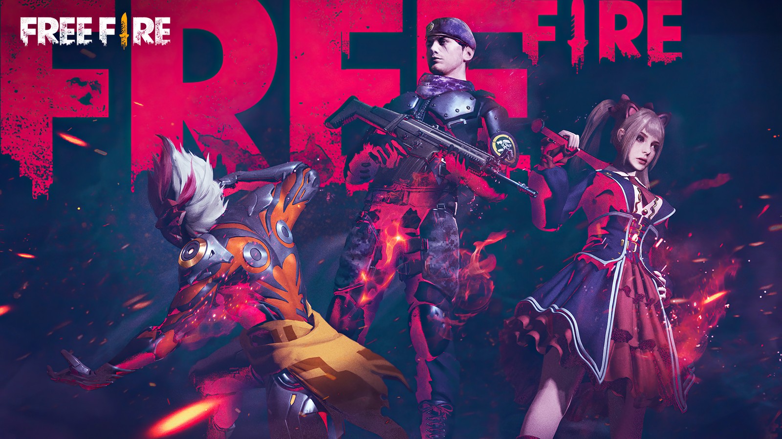 Baixar papel de parede garena free fire, battle royale, jogo de vídeo, carolina, caroline