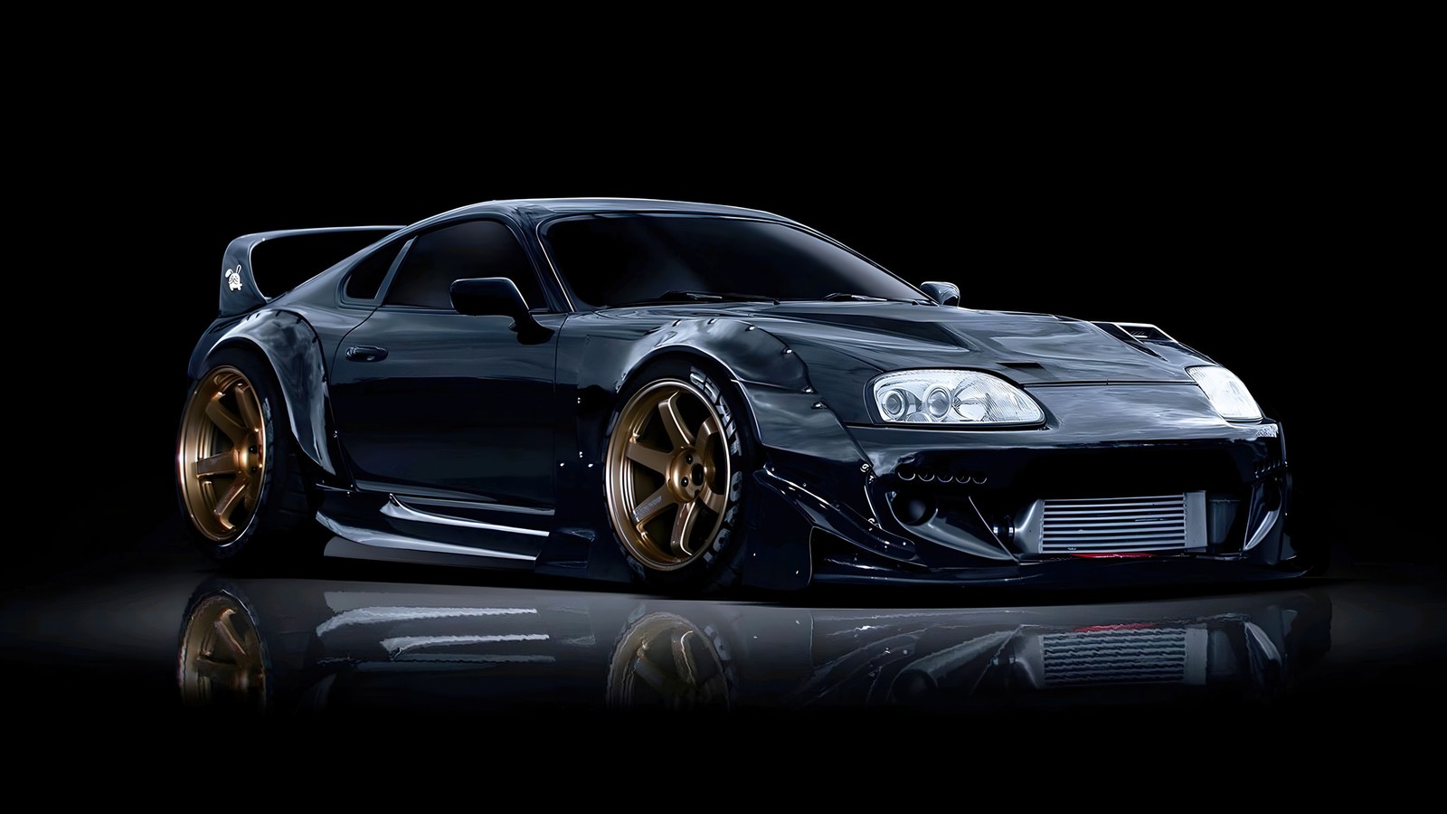 Téléchargez le fond d'écran toyota supra mk4, voitures jdm, voitures classiques, arrière plan noir, art dia