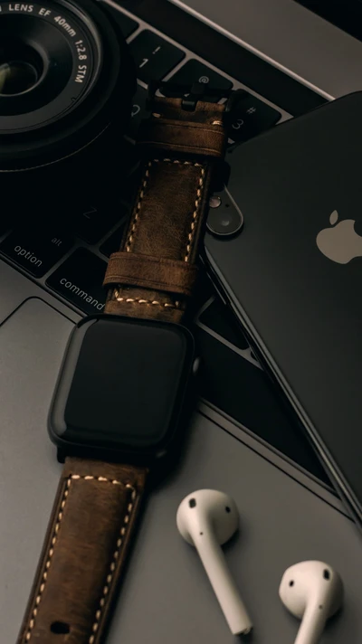 Montres de luxe et accessoires pour appareils photo dans un espace de travail moderne