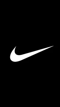 Nike Swoosh-Logo auf schwarzem Hintergrund