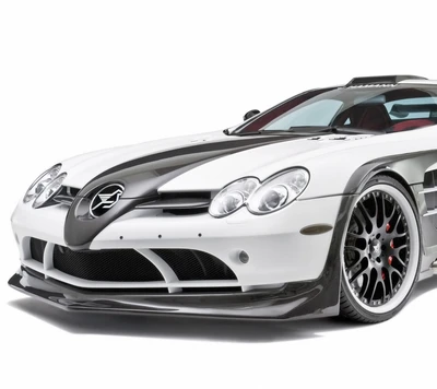 Elegante Mercedes-Benz SLR McLaren branco com design personalizado