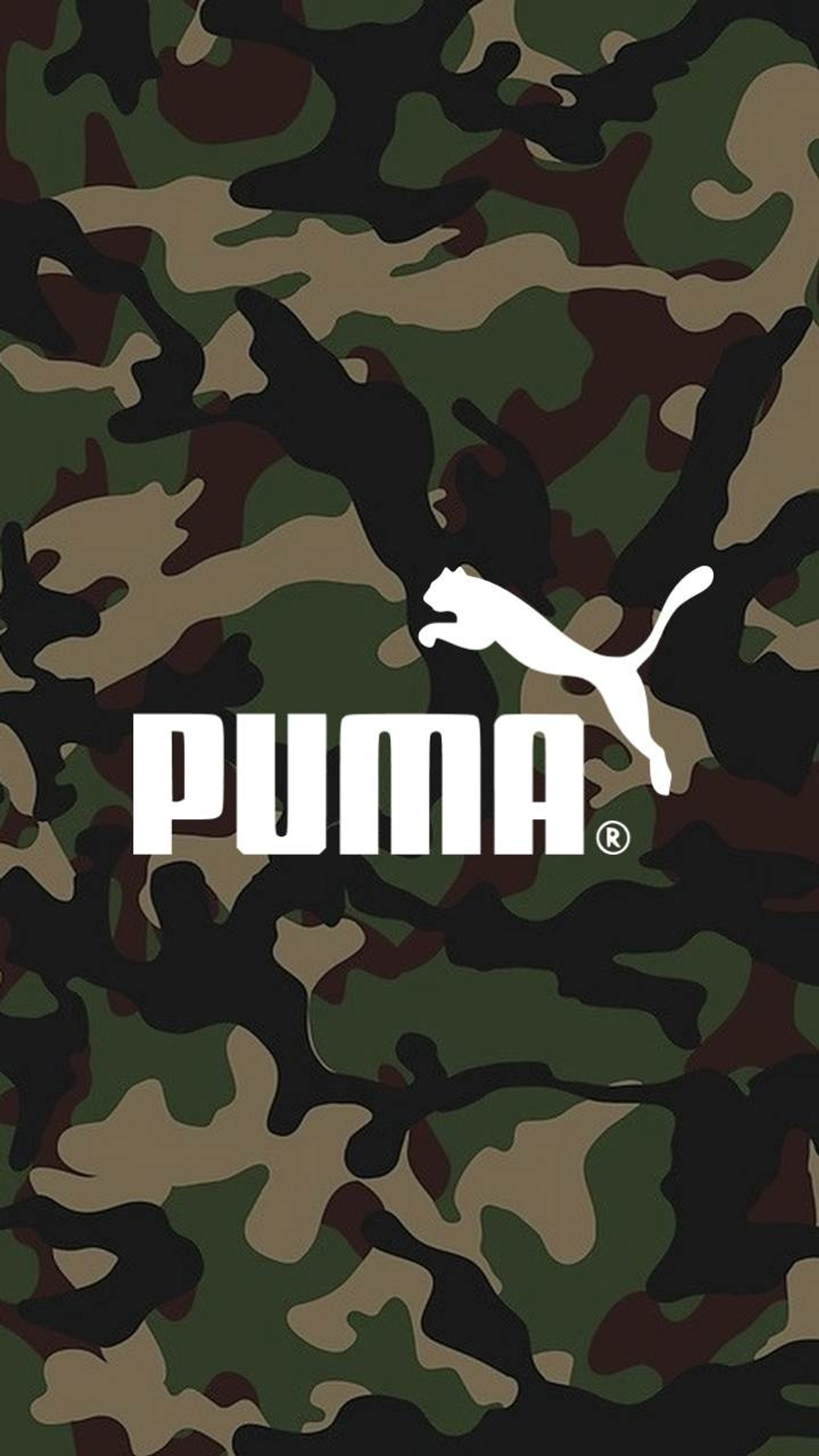 Un primer plano de un fondo de camuflaje con un logo de puma (camuflaje, puma, puma camo)