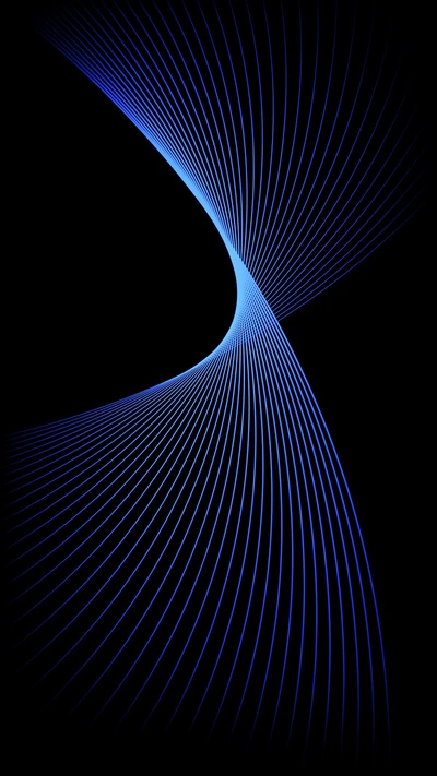 Abstract Blue Spiral Lines on Black Background