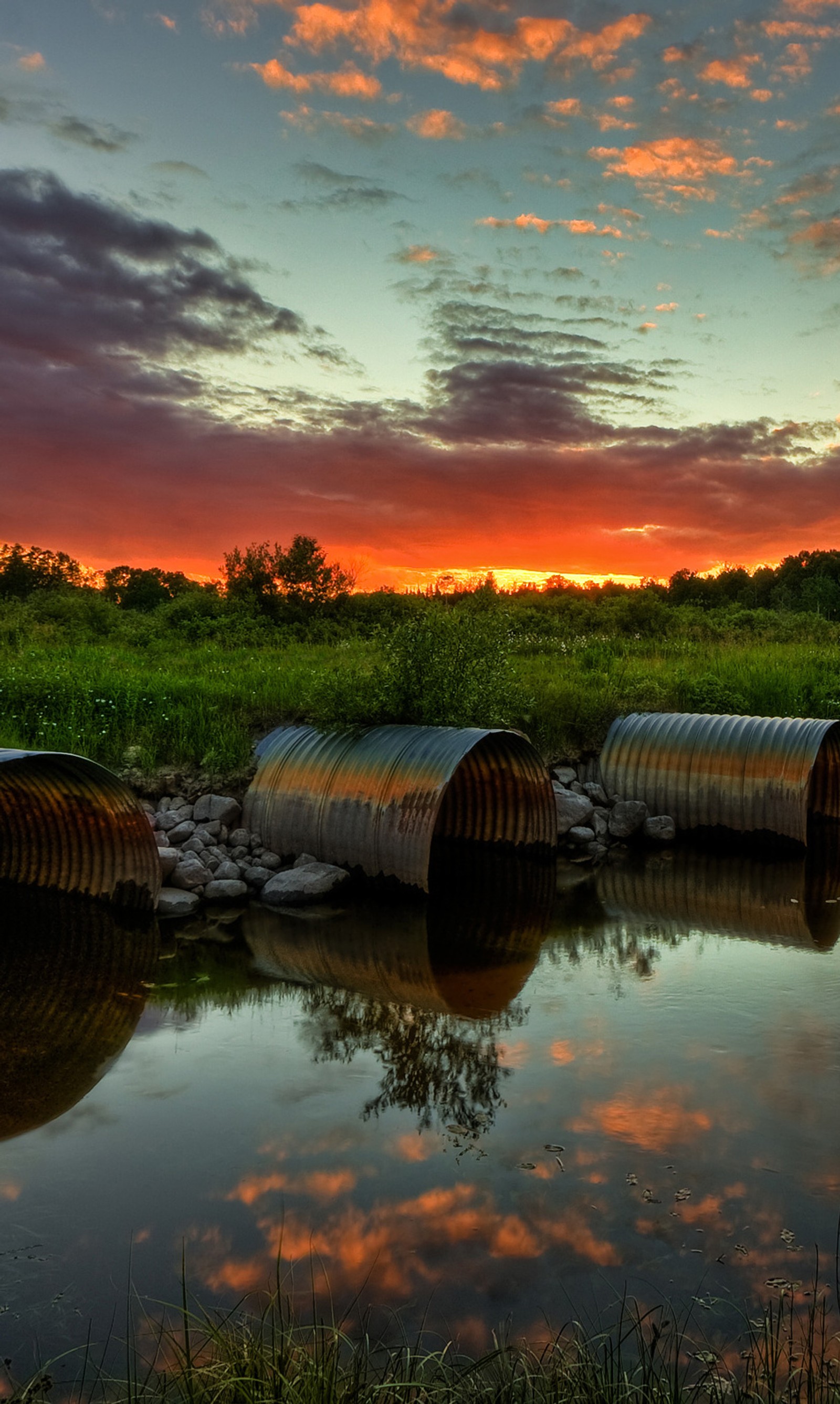 Téléchargez le fond d'écran lac, nature, coucher de soleil